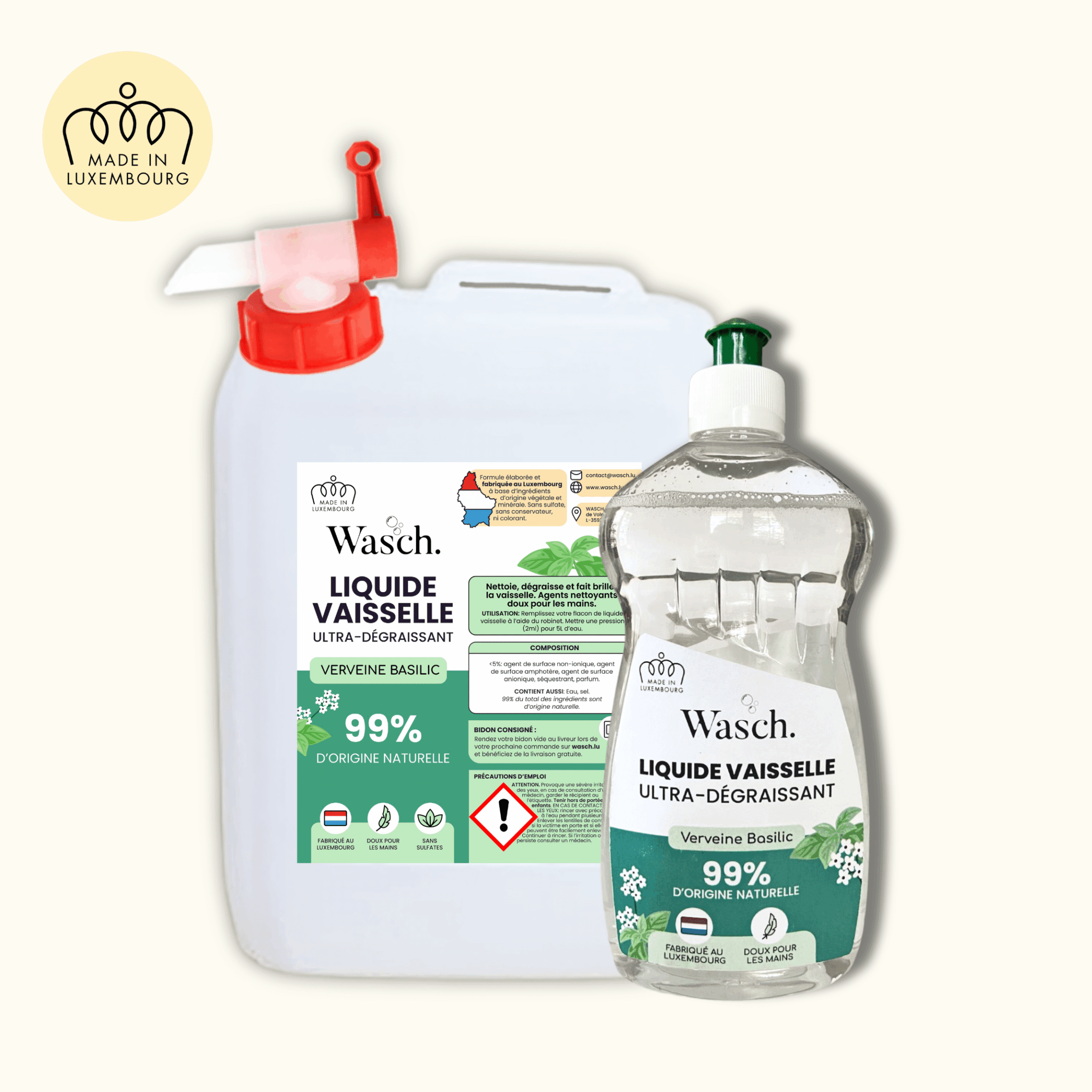 Pack Liquide Vaisselle Verveine Basilic (10L+500ml)